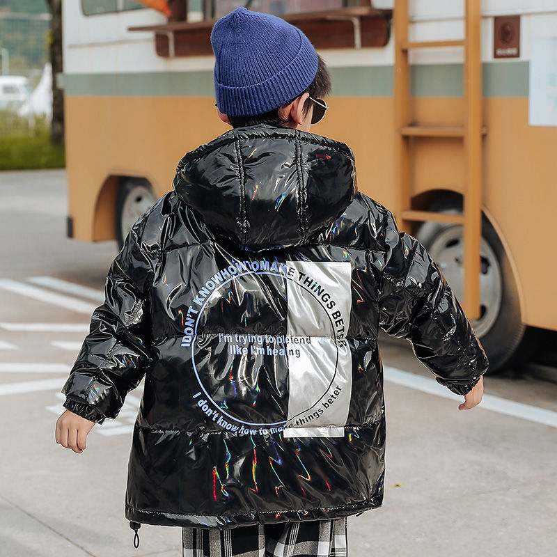 男童羽绒服中长款加厚冬季亮面免洗儿童冬装2023新款洋气中大童潮