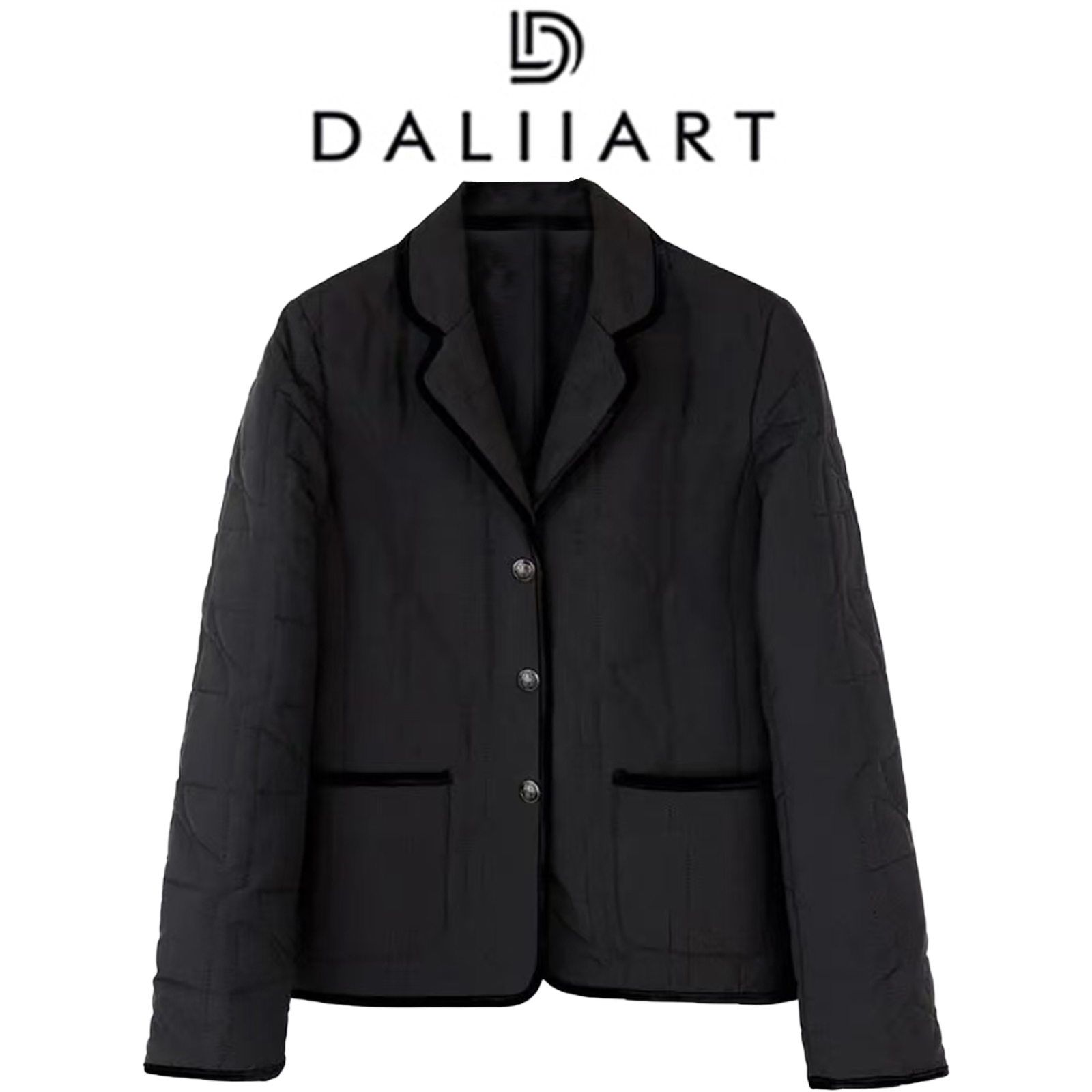 DALIART 经典BBR绗缝棉服 新雪丽棉黑丝绒织带镶边外套DLWT0658