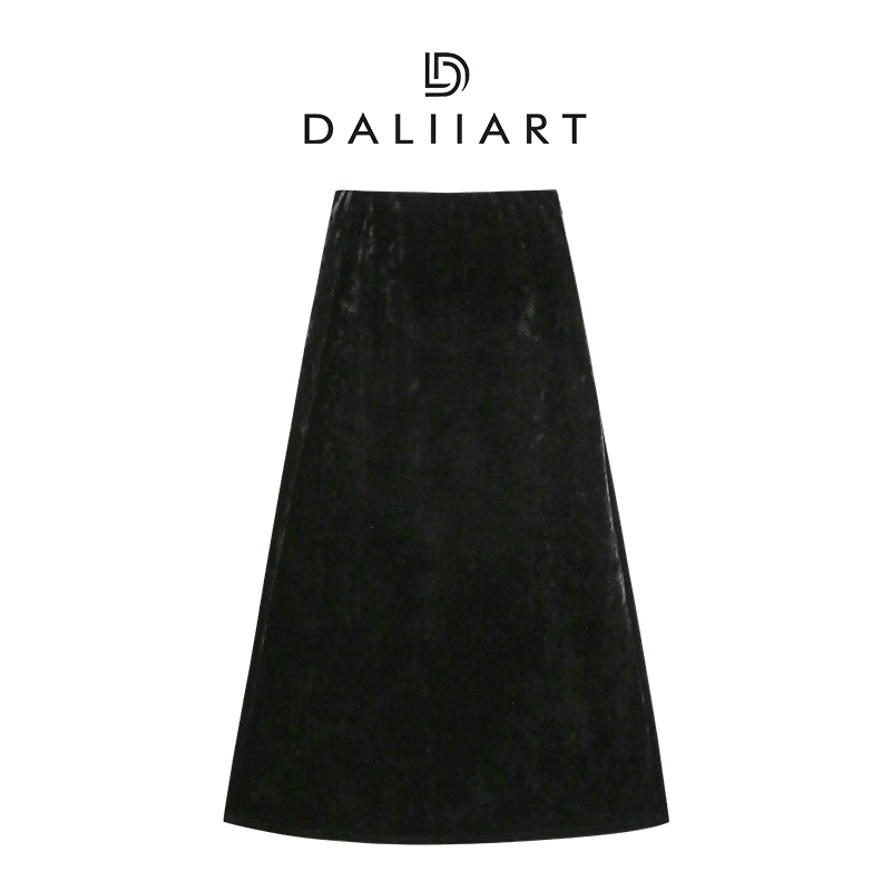 大丽 光影丝绒 高定系列韩国进口高密弹力钻石绒半身裙DLQZ0148