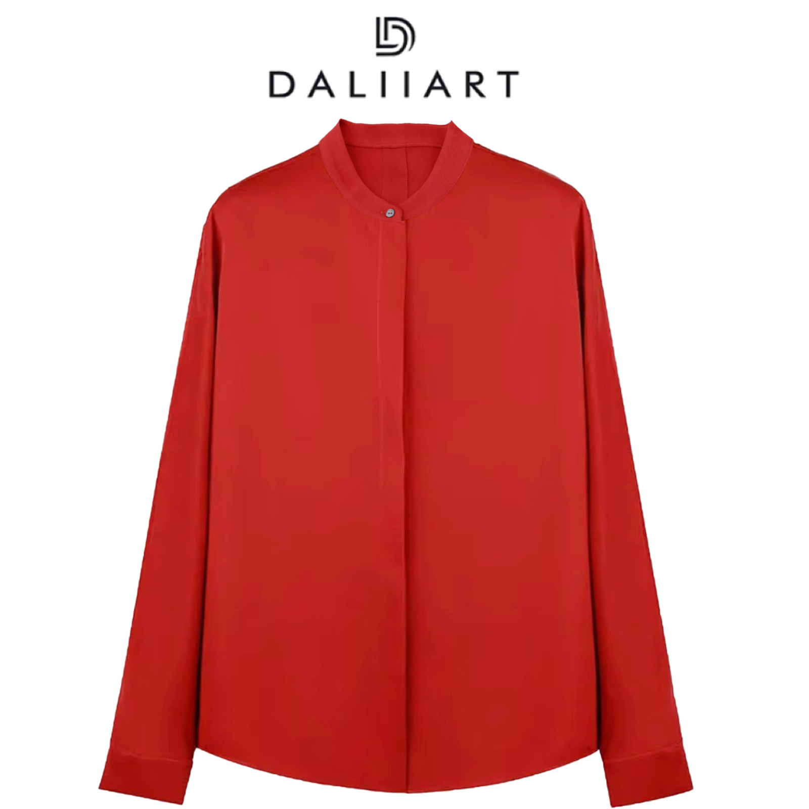 DALIART 羽西同行 19MM6A级桑蚕丝小立领开叉衬衫上衣DLTX1472