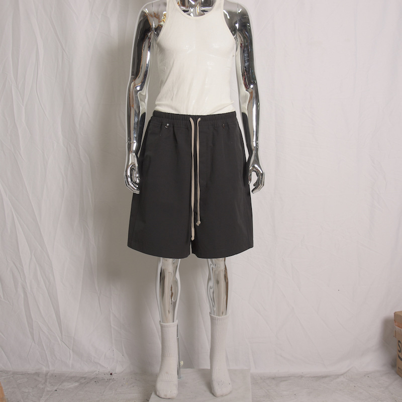 新RO欧美高街工装阔腿裤正常裆硬料夏季潮男休闲短裤日式风