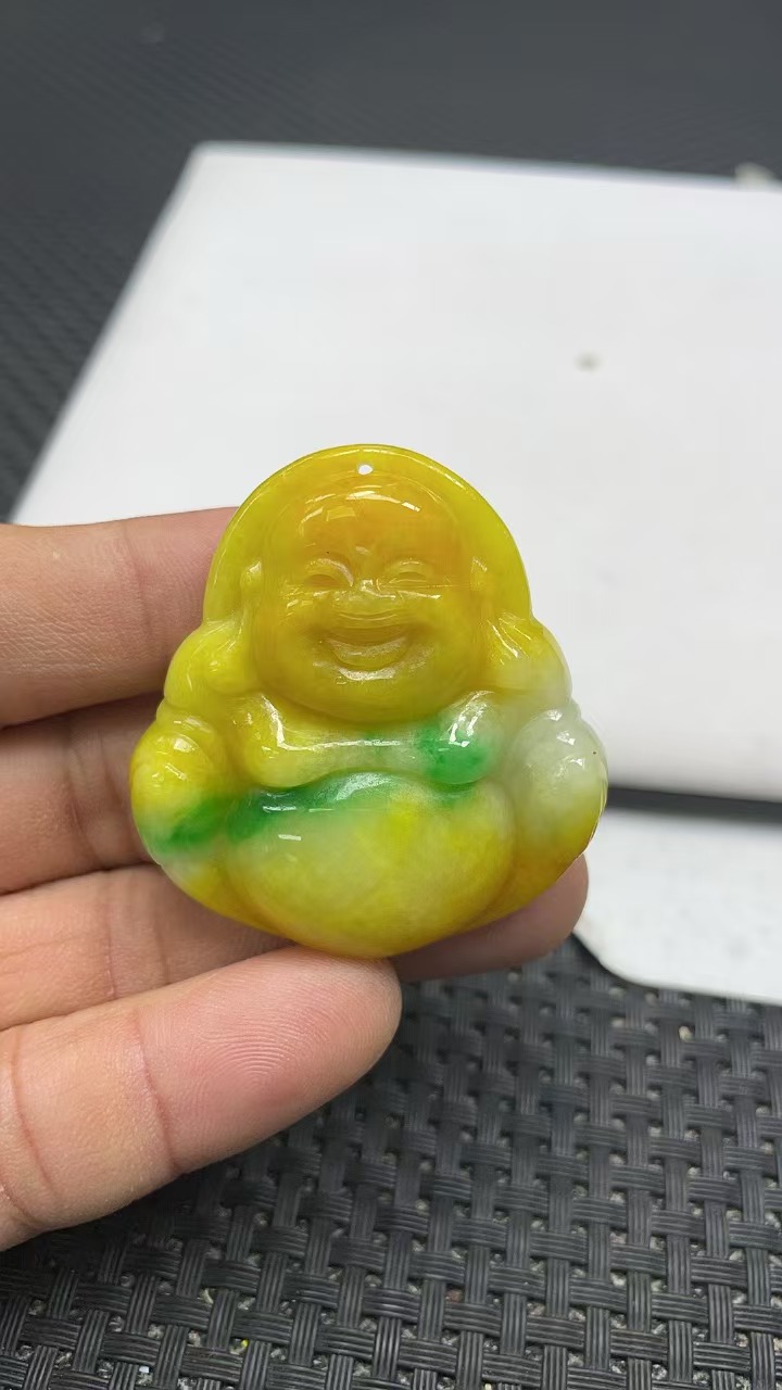 深黄绿佛时尚吊坠-1WQ810