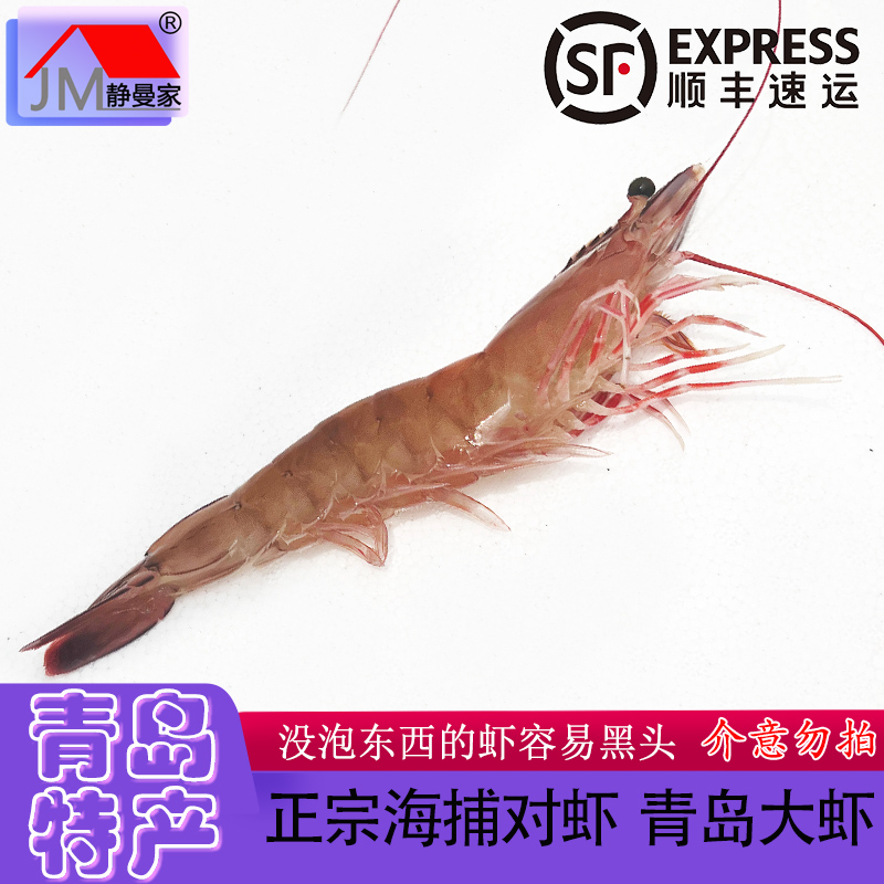 静曼家海捕对虾青岛大虾 因没泡东西易黑头沙子口当流散装称重