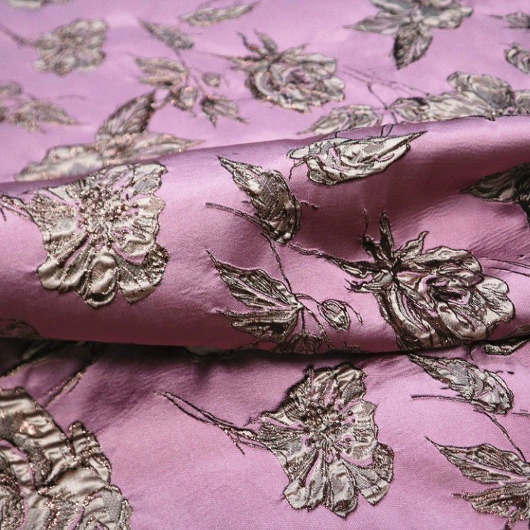 欧美挺括的这立体玫瑰浮雕提花布料面料马甲连衣裙旗袍套装定制