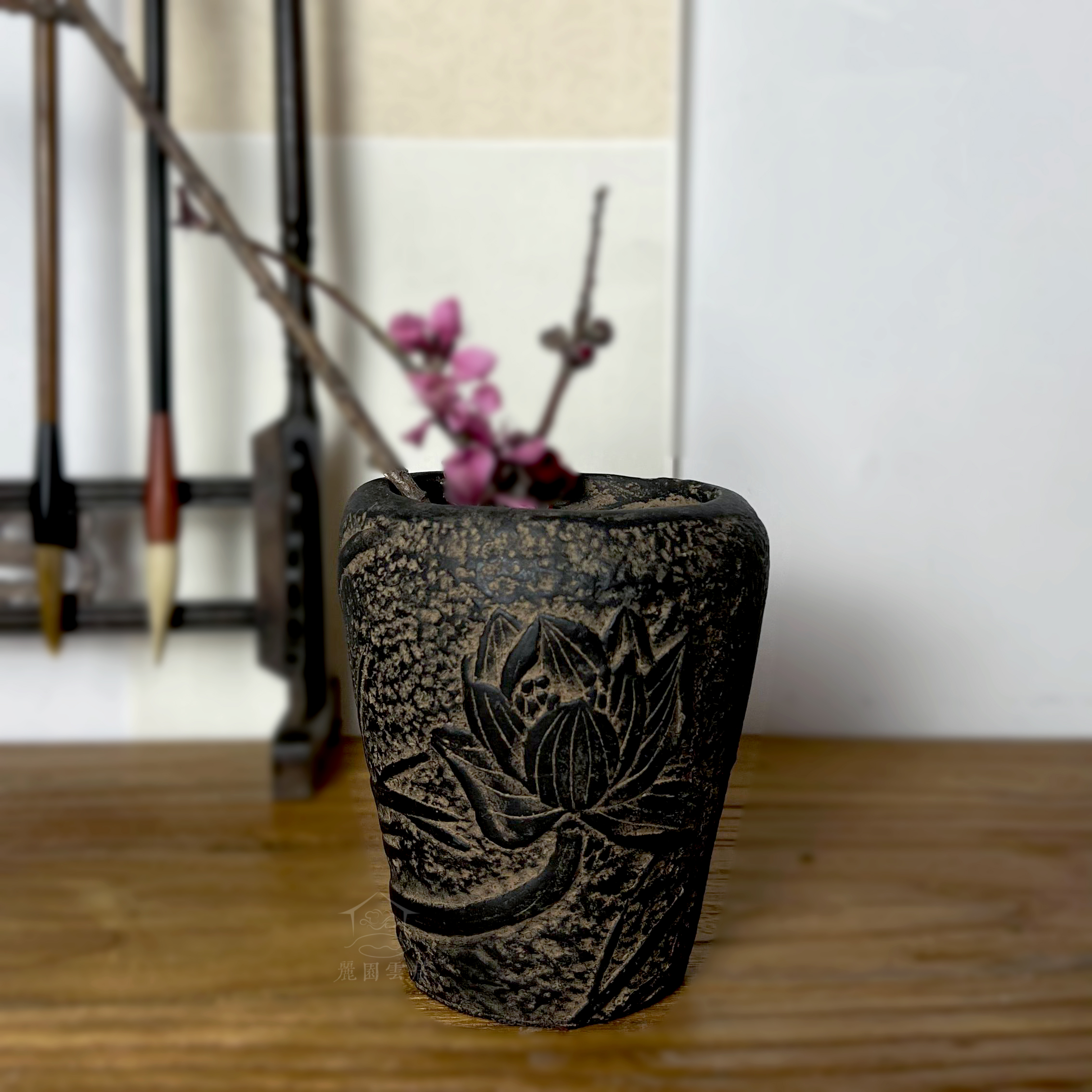 休缘居中式复古创意室内绿植花盆禅意台面花盆 - 一叶荷