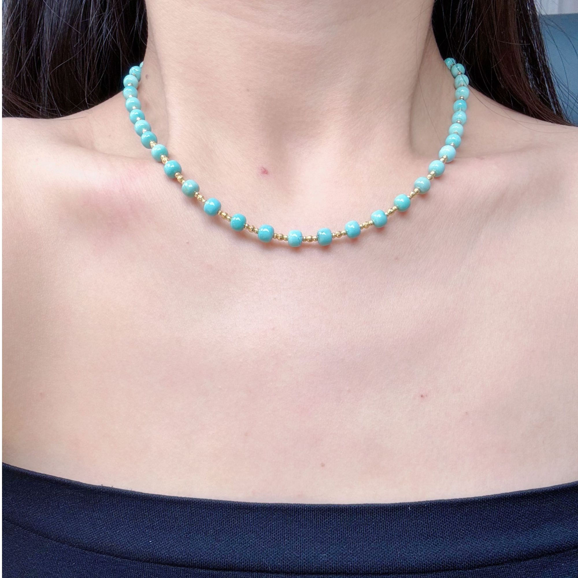 【梦之吻】18k金 满天星 松石项链 多样性发一