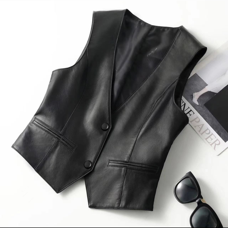海宁皮马甲女士短款洋气时尚气质显瘦皮马甲2025年秋装新款休闲
