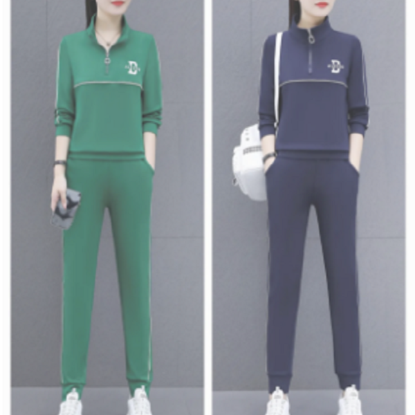 3920春季新款洋气时尚显瘦休闲束口运动服两件套套装