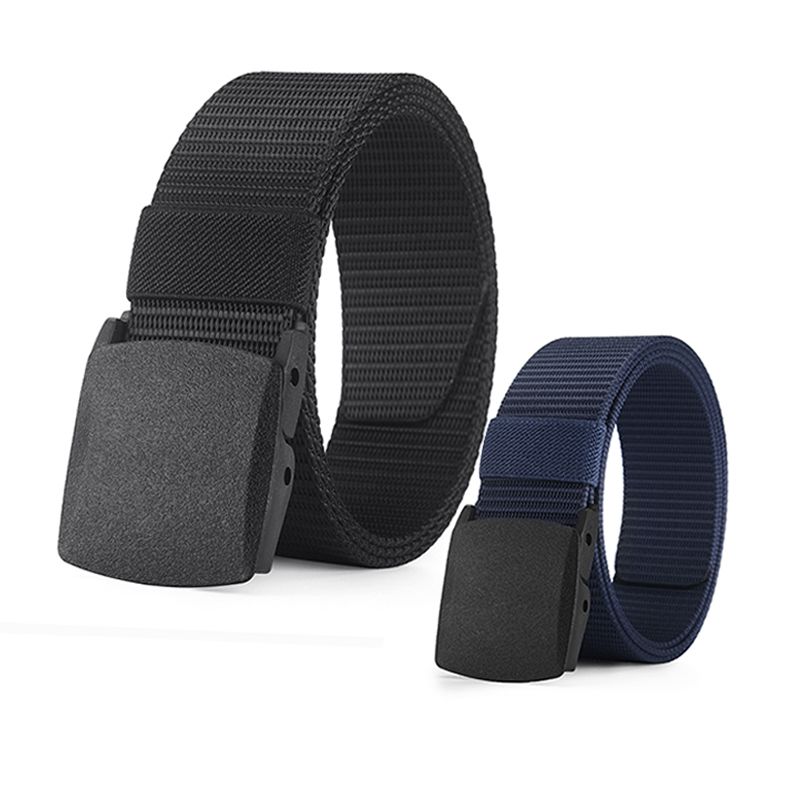 帆布腰带男士皮带女士无金属过安检韩版军训自动扣休闲牛仔裤户外