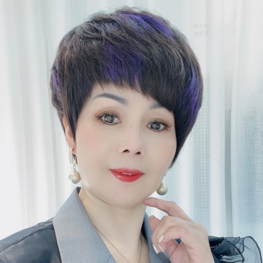 丽诗雅假发纯手工全真发超轻薄透气时尚减龄纹理短发超自然