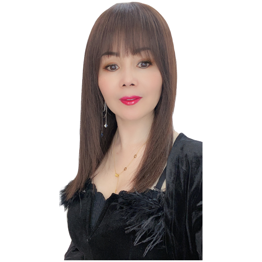 丽诗雅假发纯手工全真发超轻薄透气时尚减龄锁骨空气刘海中直发