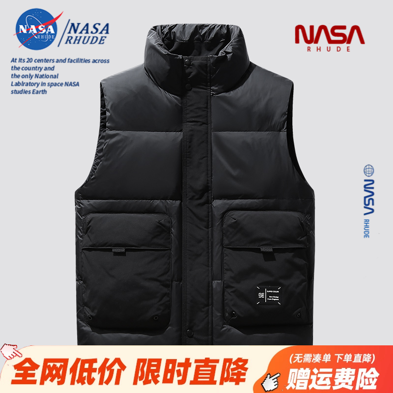 NASA秋冬羽绒马甲男女情侣款轻薄立领百搭舒适保暖外套休闲坎肩