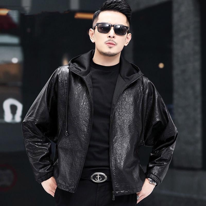 2023冬季海宁真皮皮衣男高档短款男士宽松皮夹克清仓休闲外套