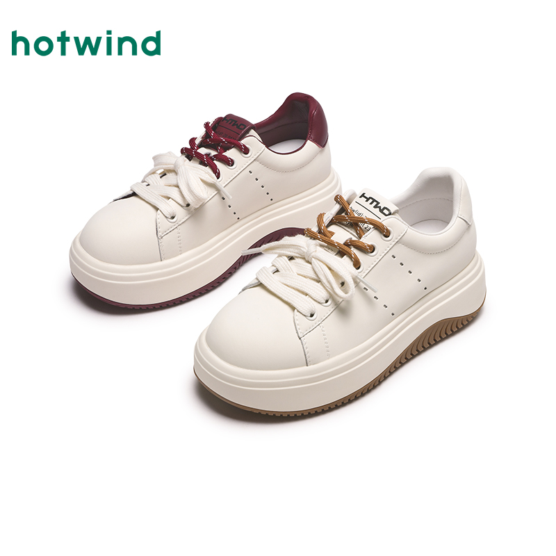 热风百搭小白鞋春季新款女士时尚休闲鞋H14W25513