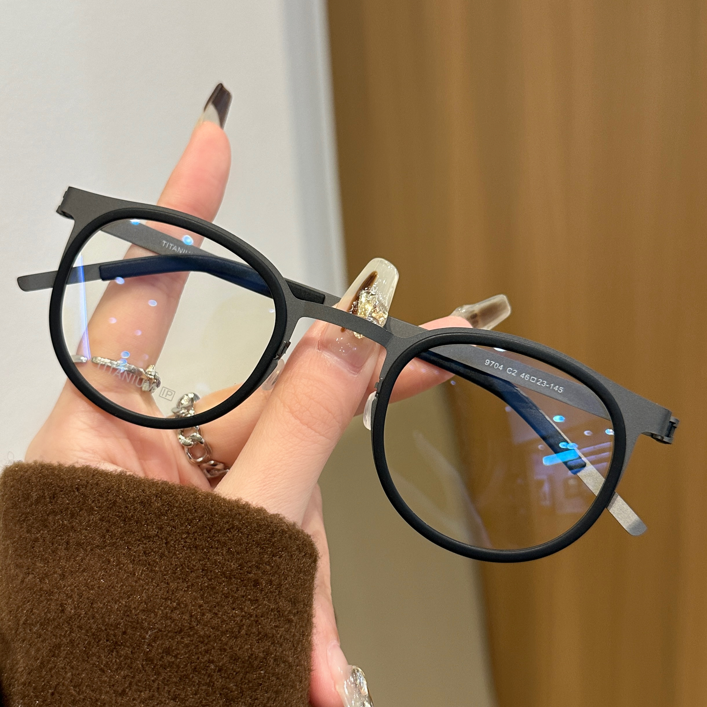 明星同款超轻近视眼镜男可配度数镜片圆形眼镜框架男士