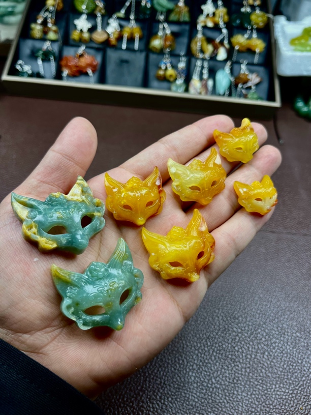 岫玉花玉耳饰专拍