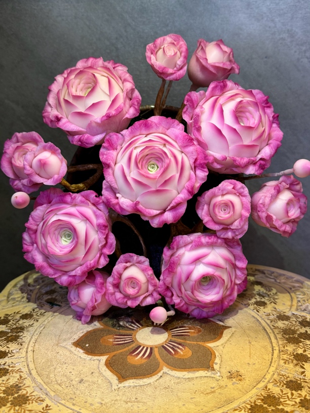 手工粘土仿真多肉（山地玫瑰）