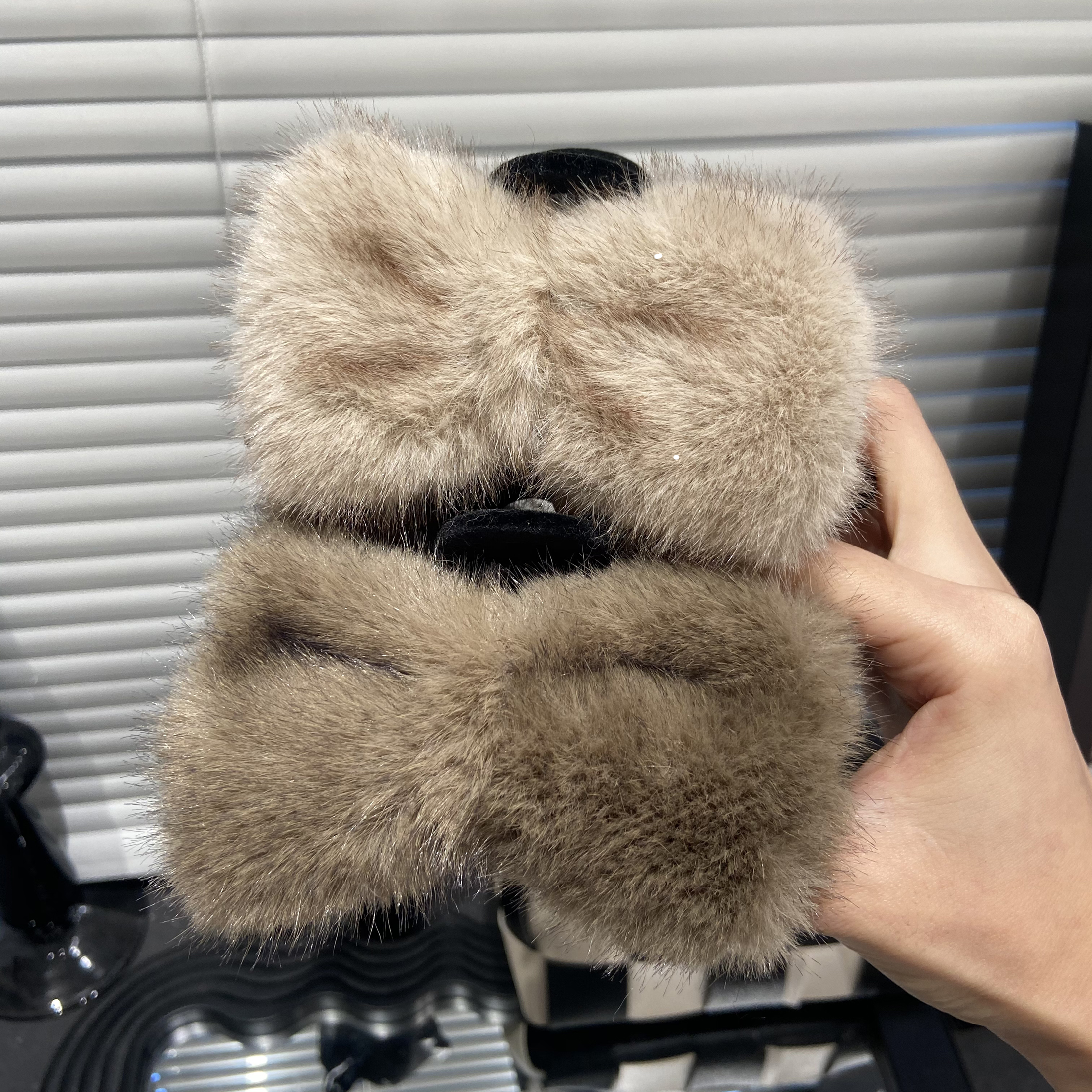 E2852 气质秋冬纯属超蓬松毛毛蝴蝶结抓夹网红适合头发多秋冬百搭