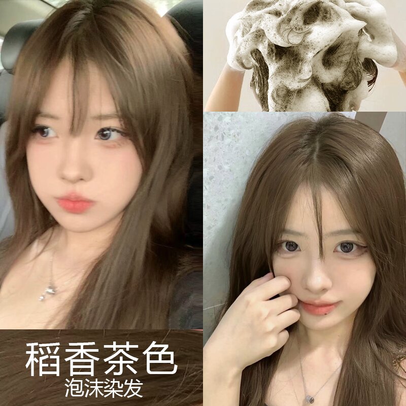 稻香茶色染发膏新款2023流行色免漂自然洗染泡泡染发剂女遮盖白发