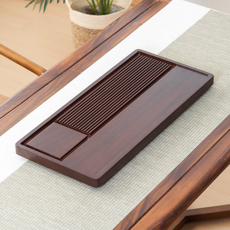 黑檀色/黄色【品益70*32】茶盘实木家用小型干泡茶台简约排水整块
