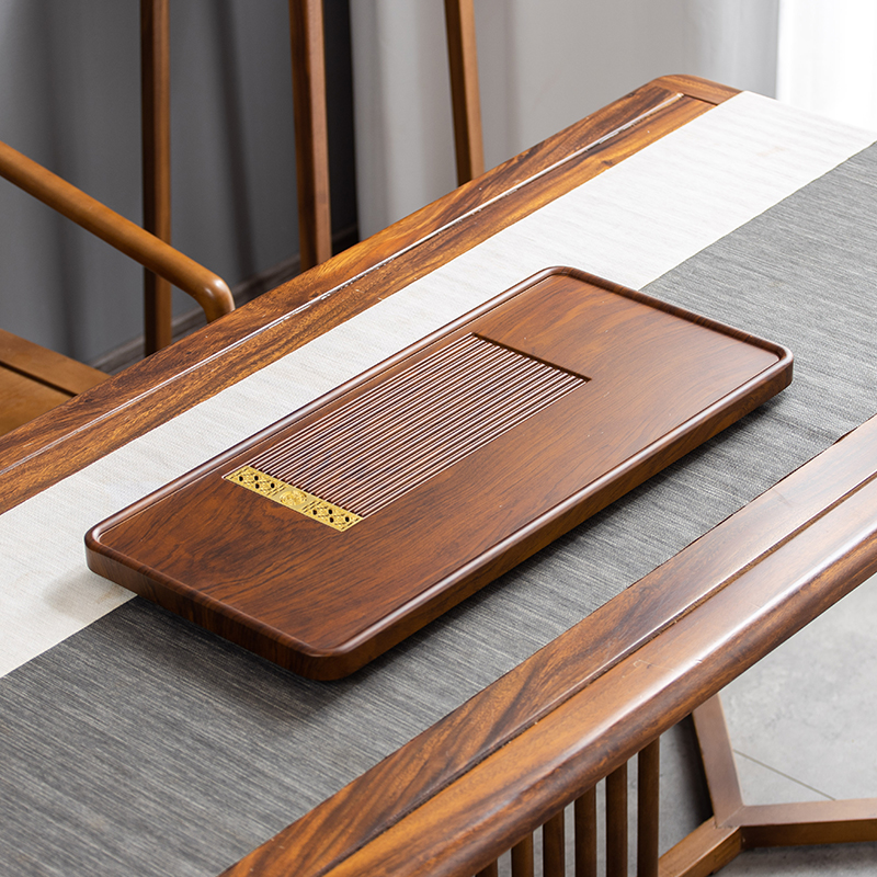 花梨色【顺雅50*28】茶盘实木家用干泡小茶台整块高端