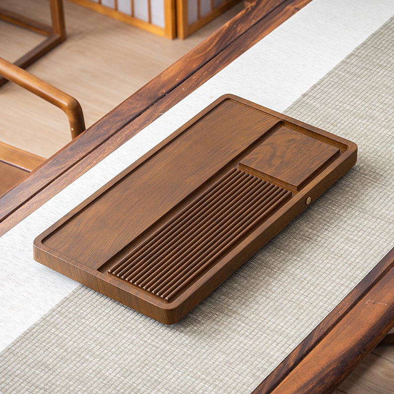 60*32cm【送水管水球】品益茶盘家用实木小茶台客厅干泡台