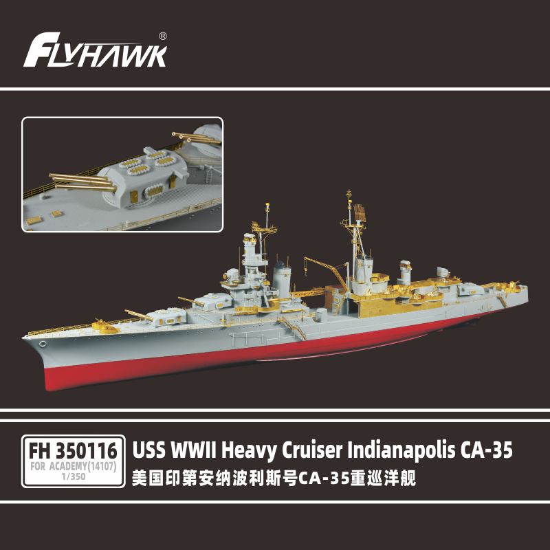 FH350116印第安纳波利斯号重巡洋舰改造套件(配爱德美14107)