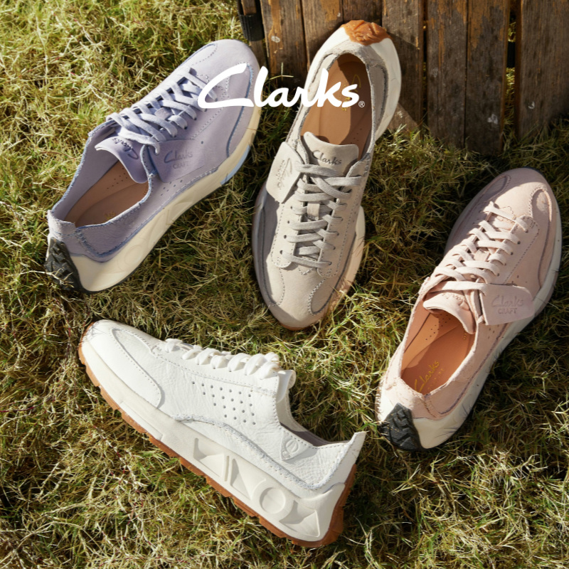 Clarks其乐躁动系列白武士女情侣跑鞋舒适缓震运动鞋轻便休闲鞋
