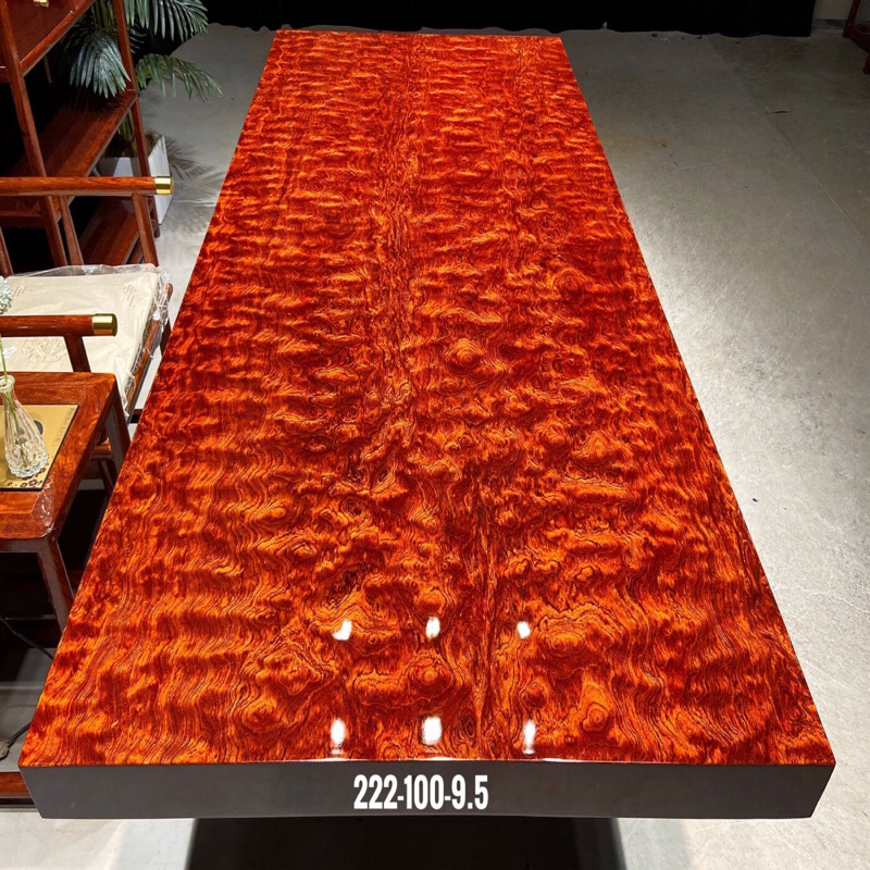 【半闲木作】222*100*9.5 巴花实木大板茶桌餐桌办公桌会议桌组装