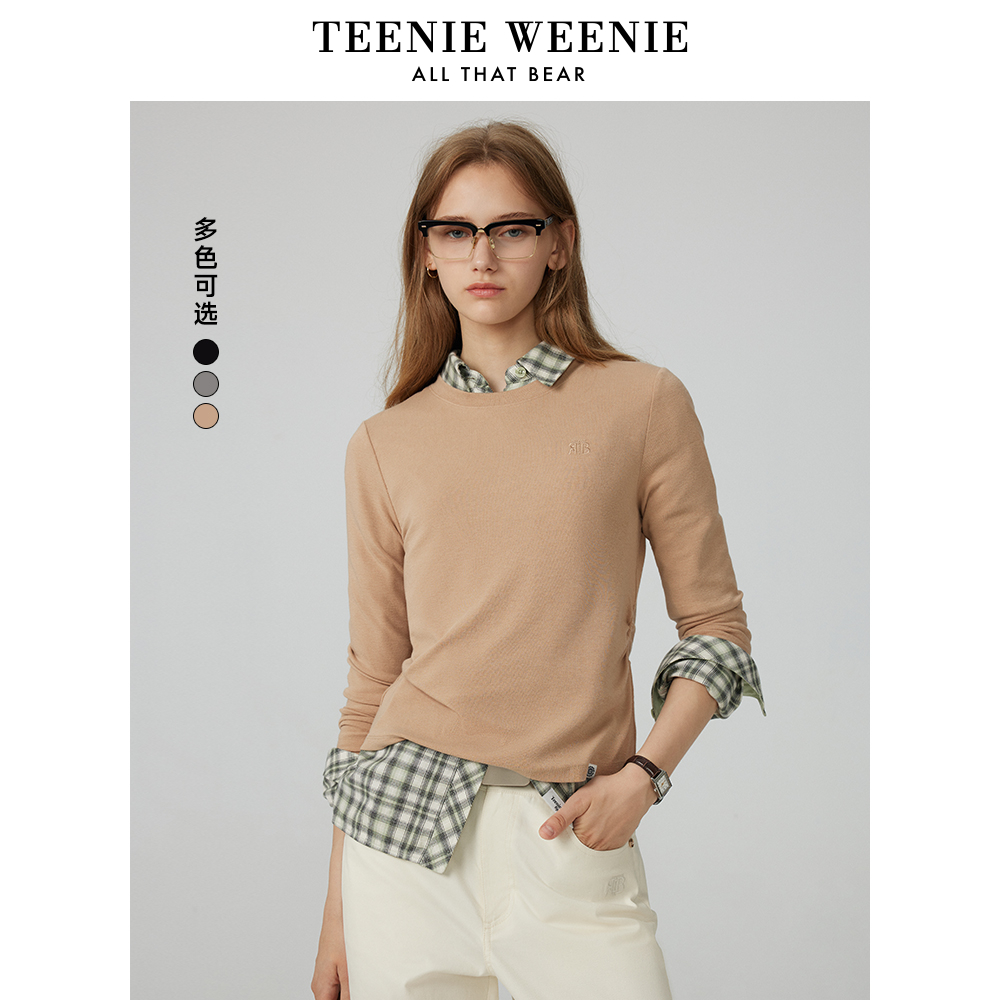 【达人专属】TeenieWeenie小熊长袖T恤打底衫设计感上衣TTLA244902W