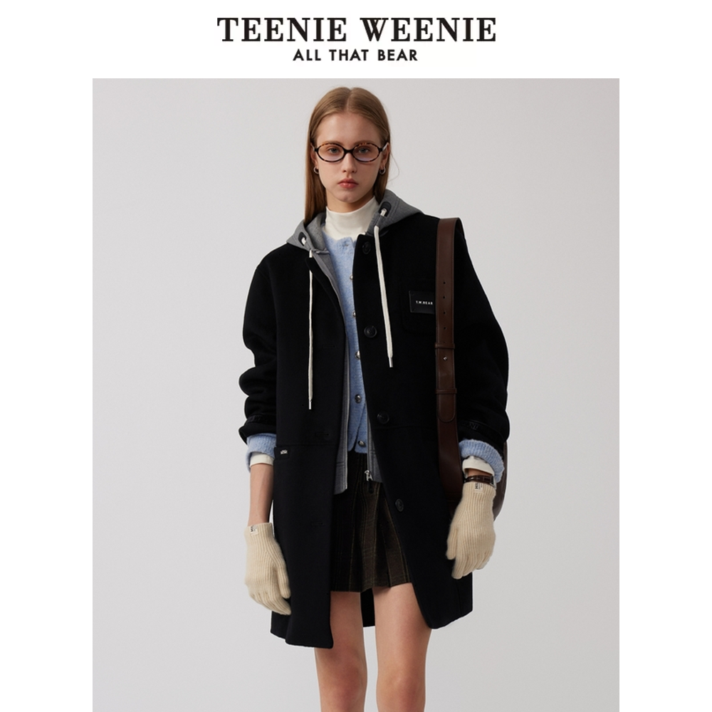 【赵老板专属】TeenieWeenie小熊24年双面毛呢卫衣连帽外套0364