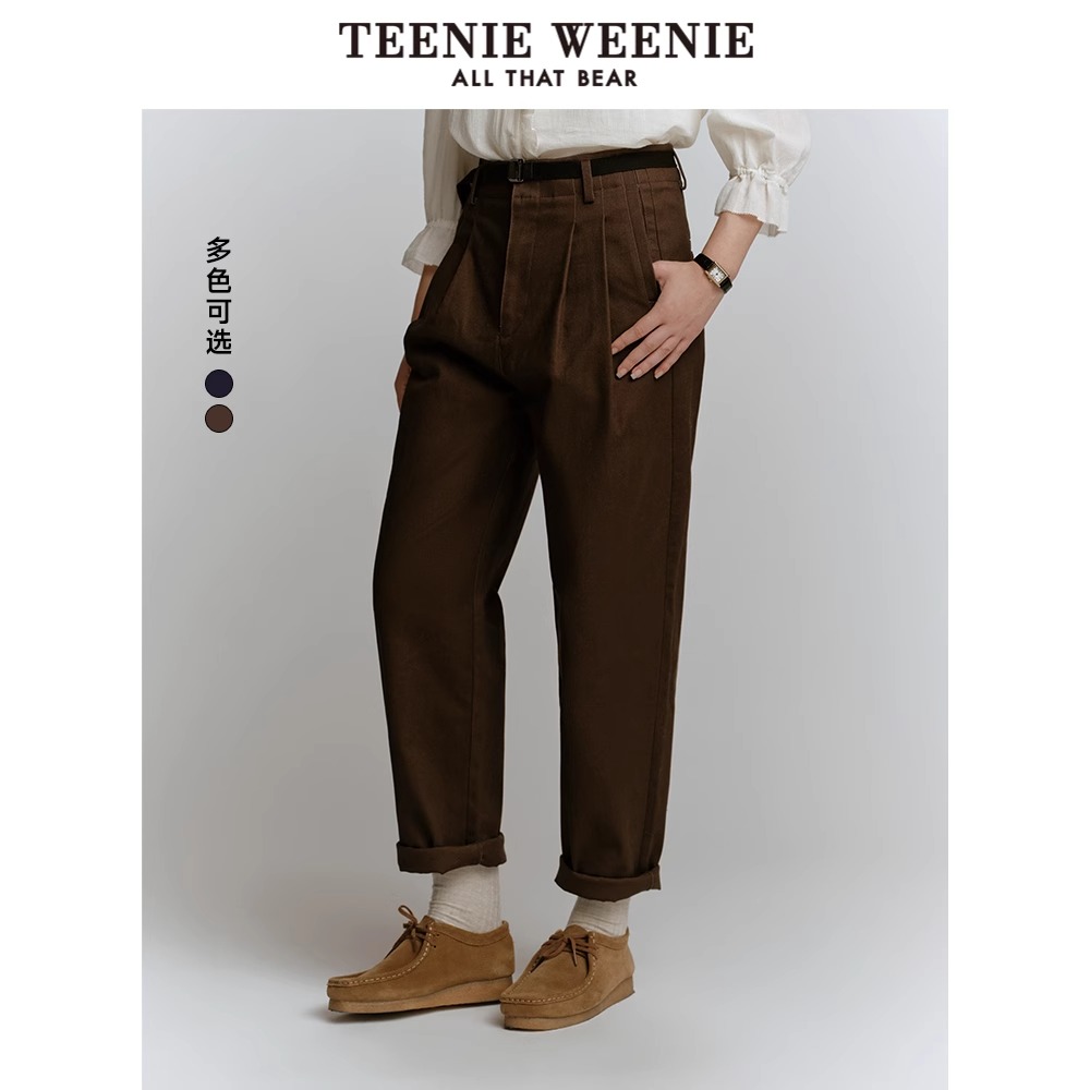 【达播专属】TeenieWeenie小熊女24年冬季百搭长裤TTTC248V14N