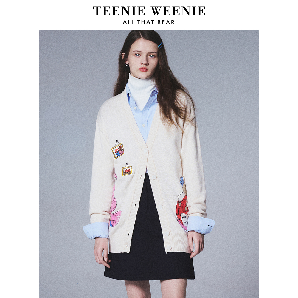 【达播专属】TeenieWeenie小熊学院针织开衫宽松外套TTCK241101L