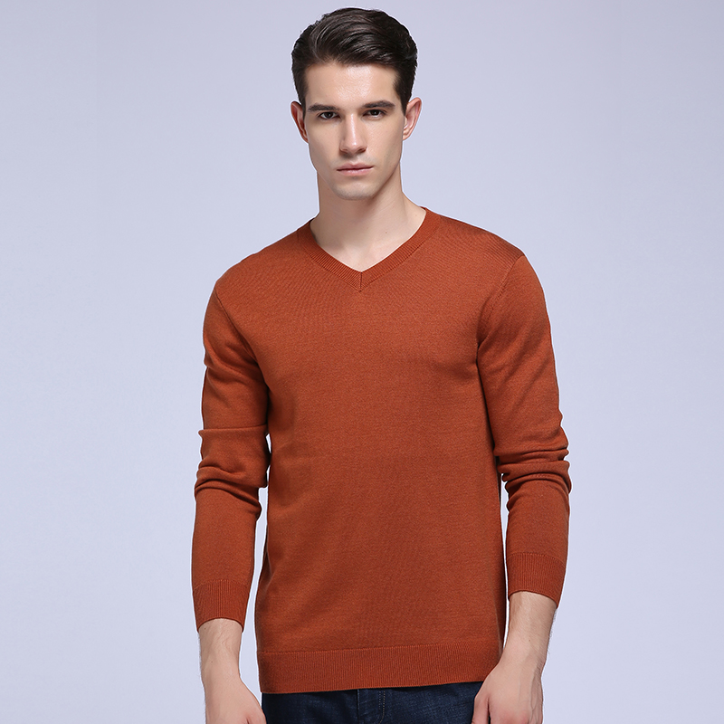 XY2402男士长袖针织衫毛衣时尚休闲百搭纯色柔软舒适商务