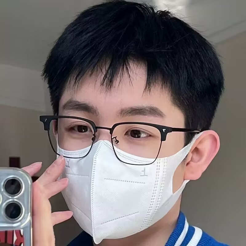 新款半框眼镜男款潮近视斯文败类理工男痞帅眼镜框眼睛潮牌防蓝光