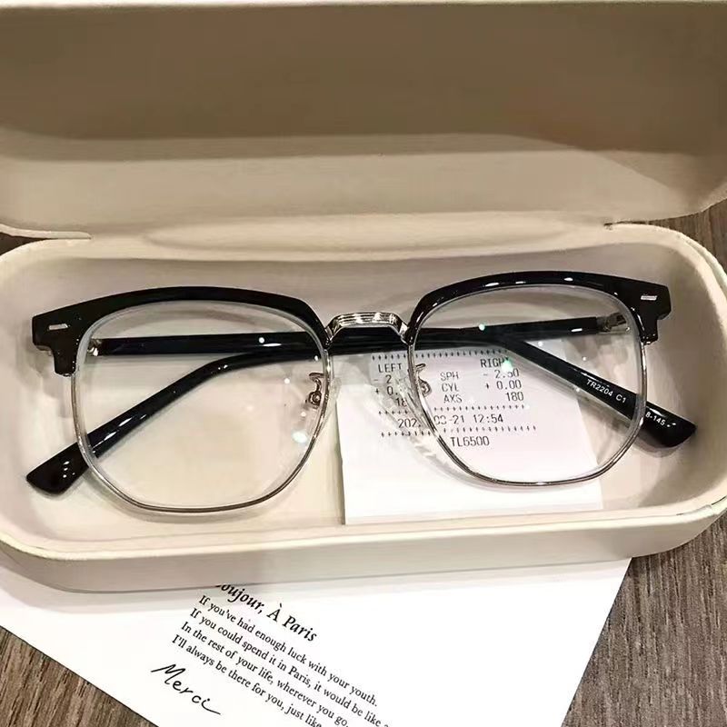 新款复古文艺款近视眼镜女可配度数防辐射抗蓝光疲劳眼镜男款大脸