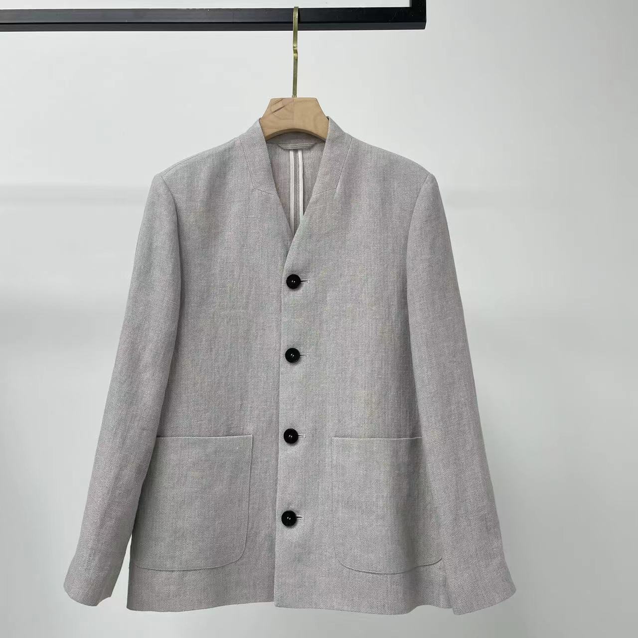 中式亚麻西装外套YW2401226