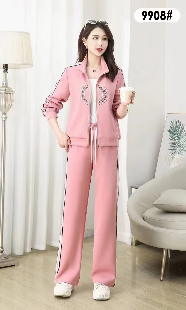 恒鑫安中式国风刺绣休闲百搭套服-9908
