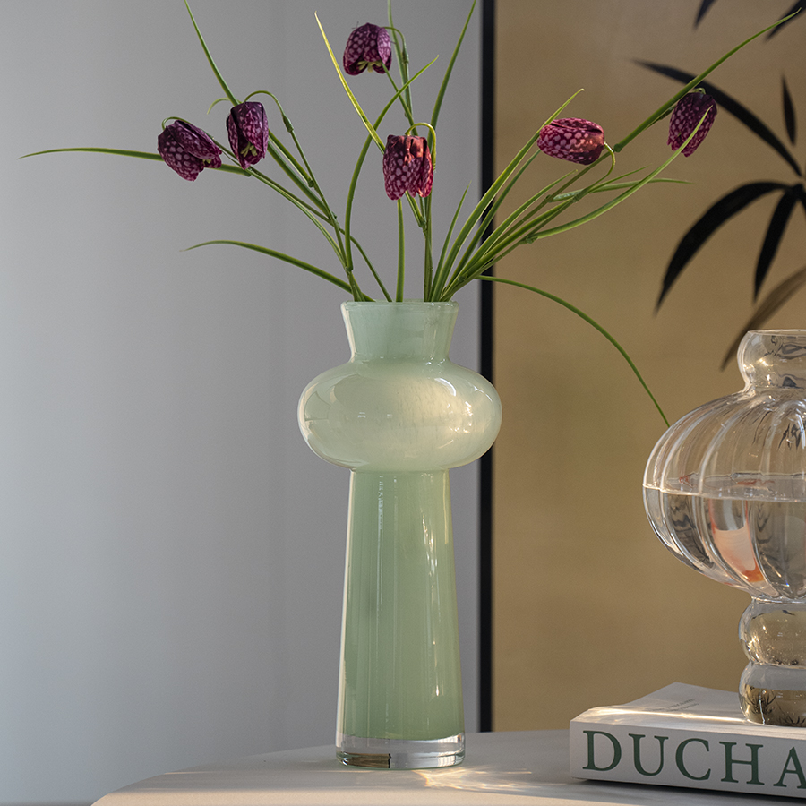 高29cm小清新桌面玻璃花瓶客厅插花鲜花仿真花花器高级感家居装饰