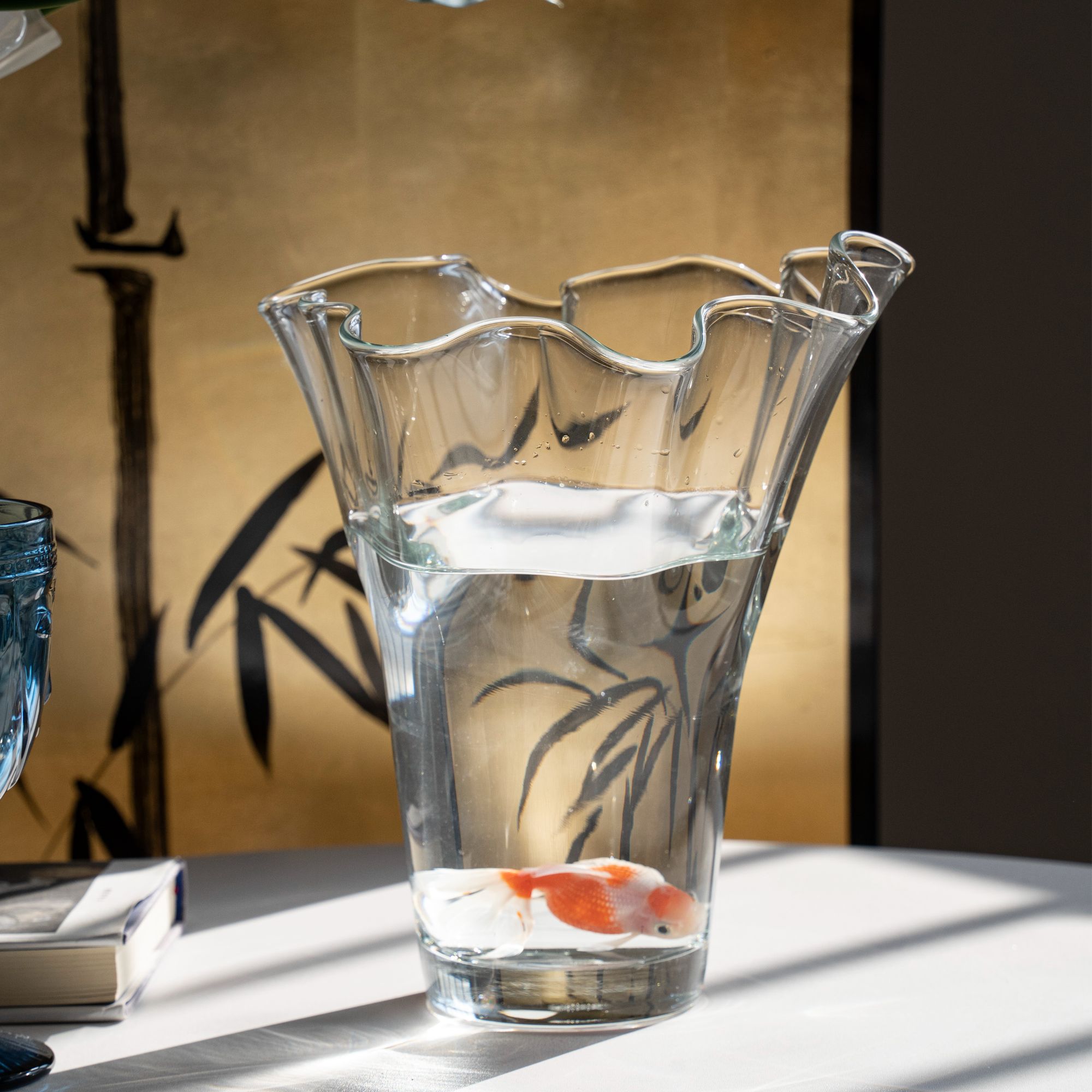 高24cm 透明羽毛球花瓶高级感玻璃花器鲜花绿植插花摆件养鱼高透