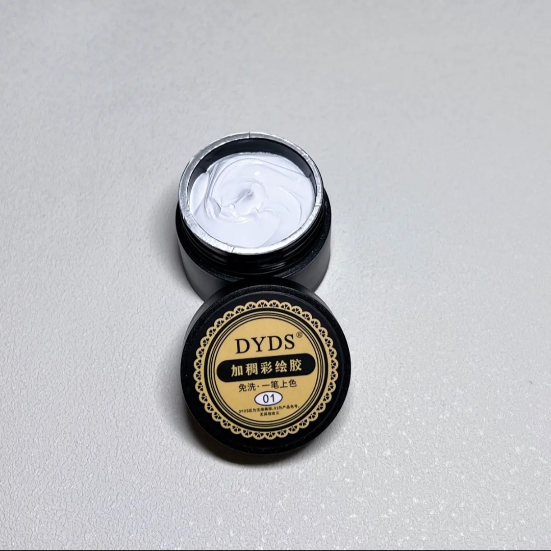 DYDS加稠彩绘胶一笔上色免洗没浮胶可蹭魔镜粉白色