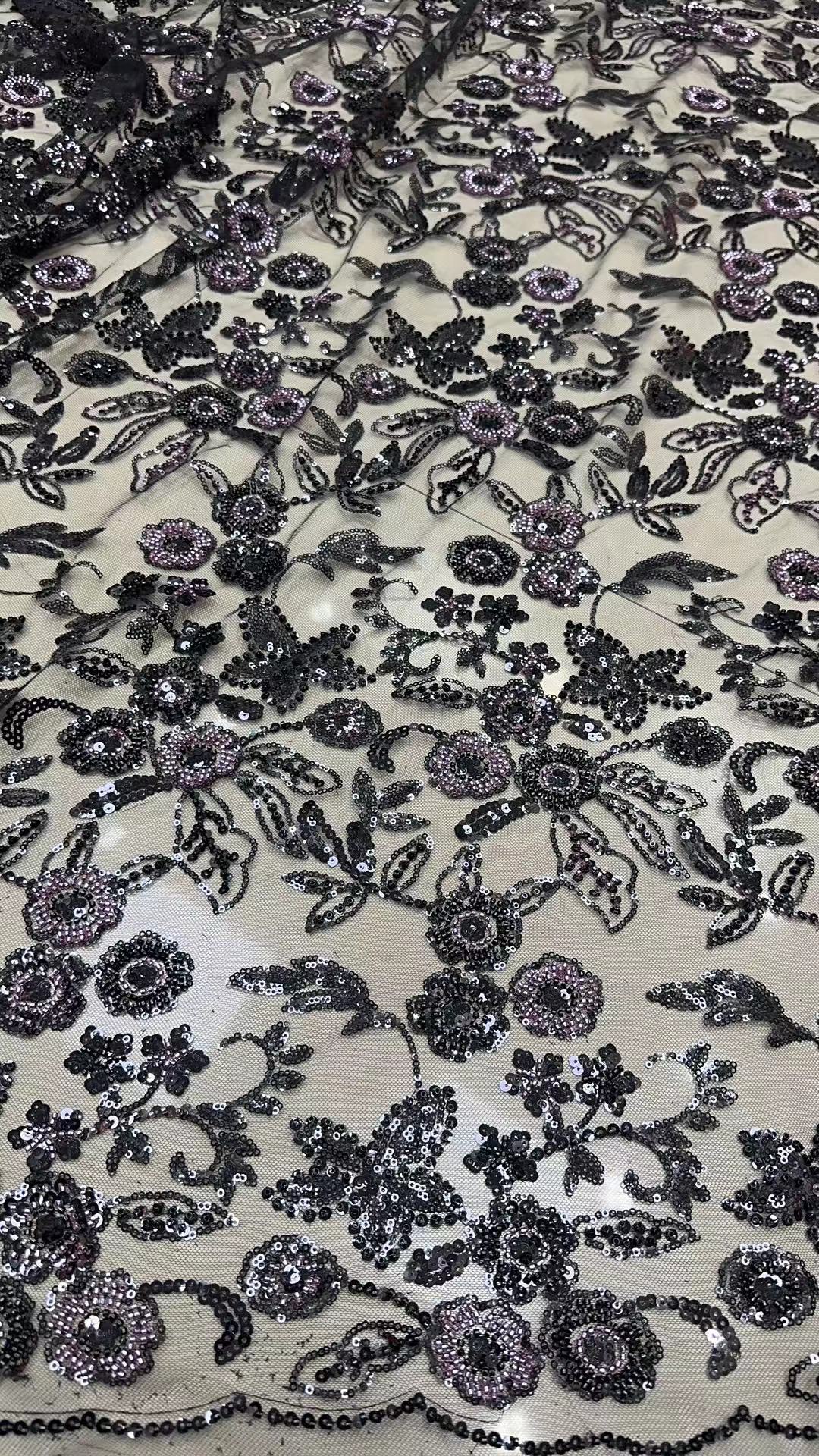 【直播链接】绣花布料批发钉珠重工带绣花高端面料宋锦纯棉