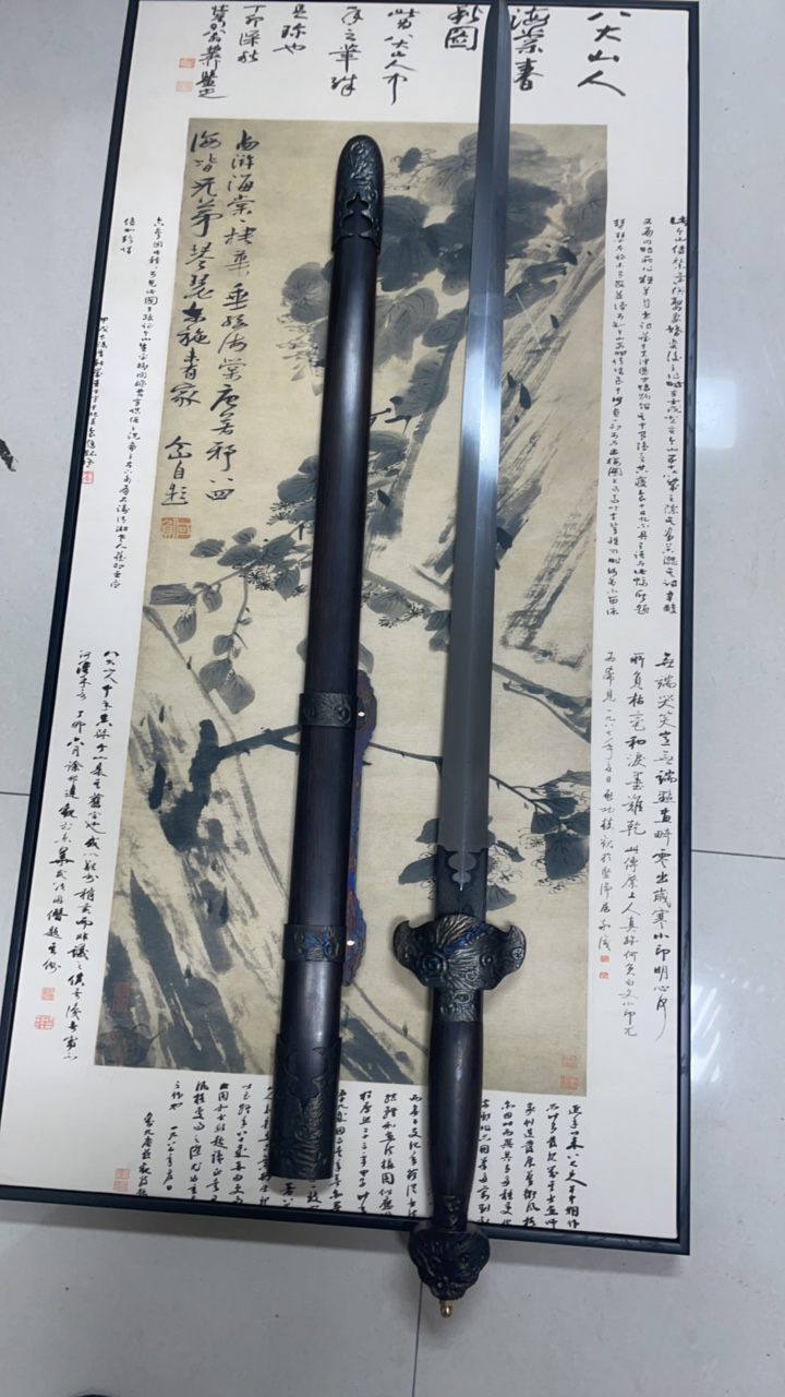 大师手工作品铁装黑檀清剑 未开刃