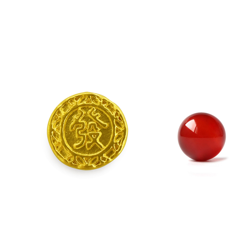 【A6】 黄金足金发字玛瑙吊坠（194）