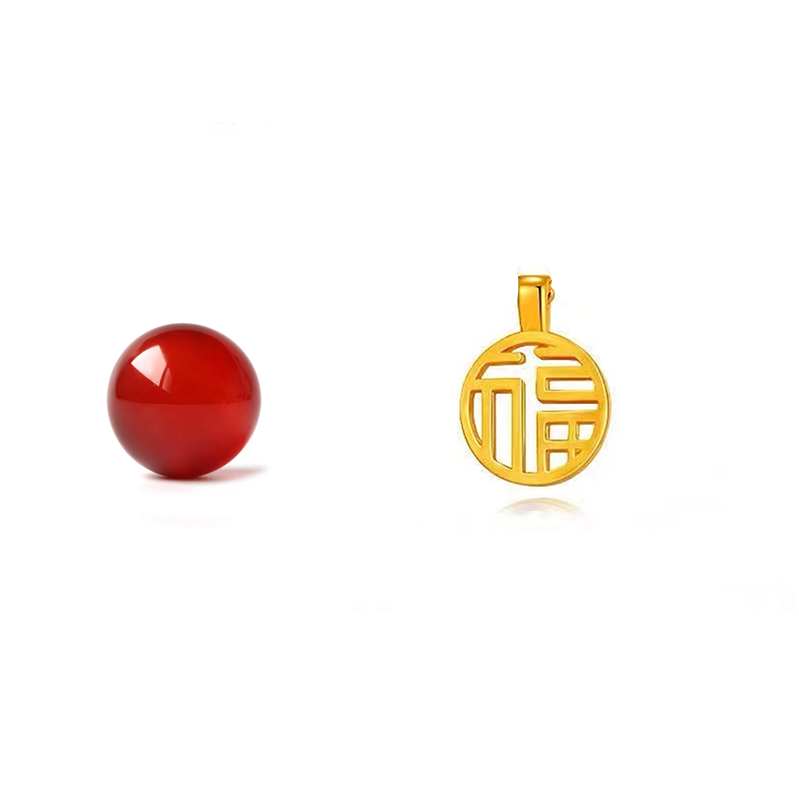 【A3】许多宝 黄金足金福牌玛瑙（4）