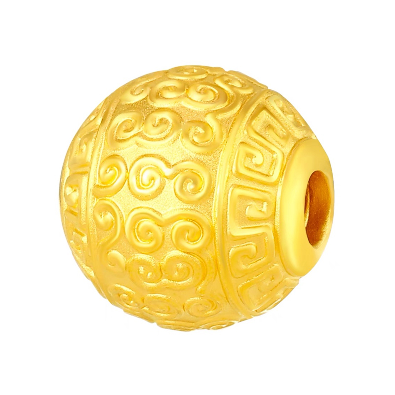 【A6】许多宝  黄金足金祥云珠赠链子（48）