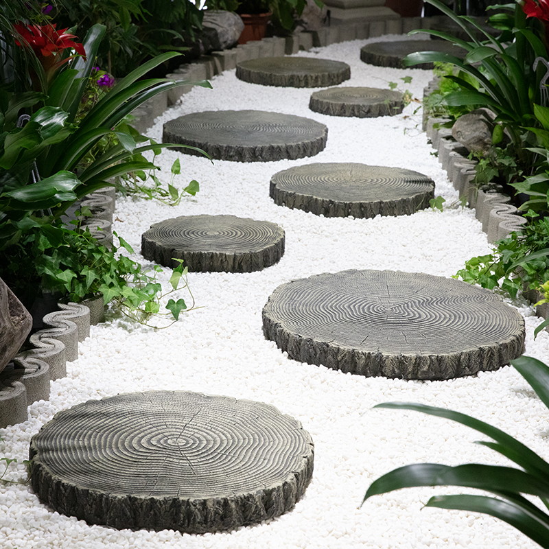 创意室外庭院花园防滑铺路石别墅装饰门前户外院子年轮汀步石摆设