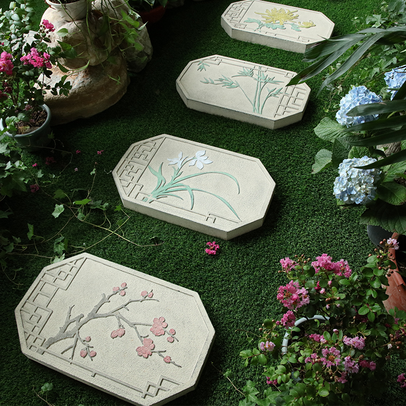 水泥脚踏石摸具庭园花园农场草坪垫脚汀步石园林户外铺路石踏步石