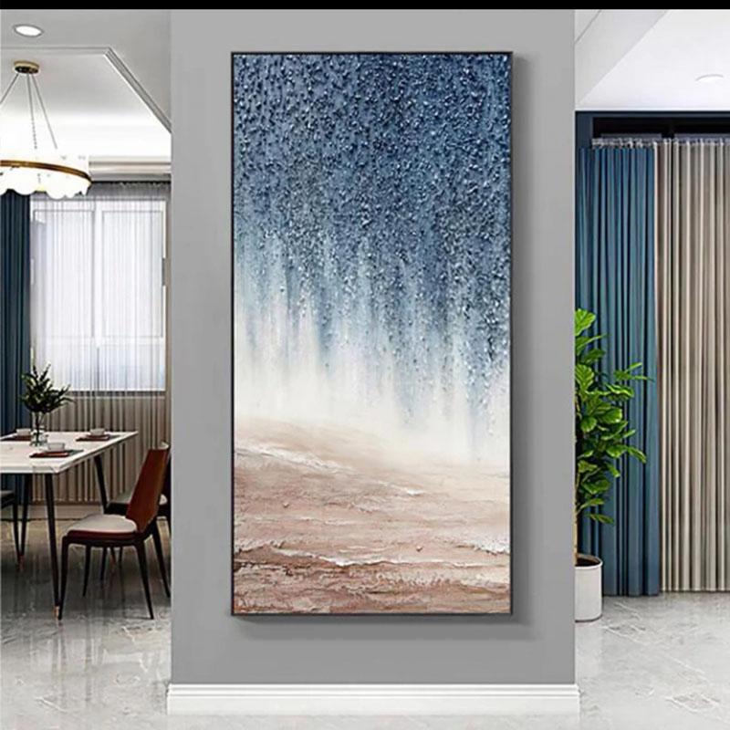 大芬村油画纯手绘星空高级感玄关客厅装饰画肌理轻奢走廊过道壁画