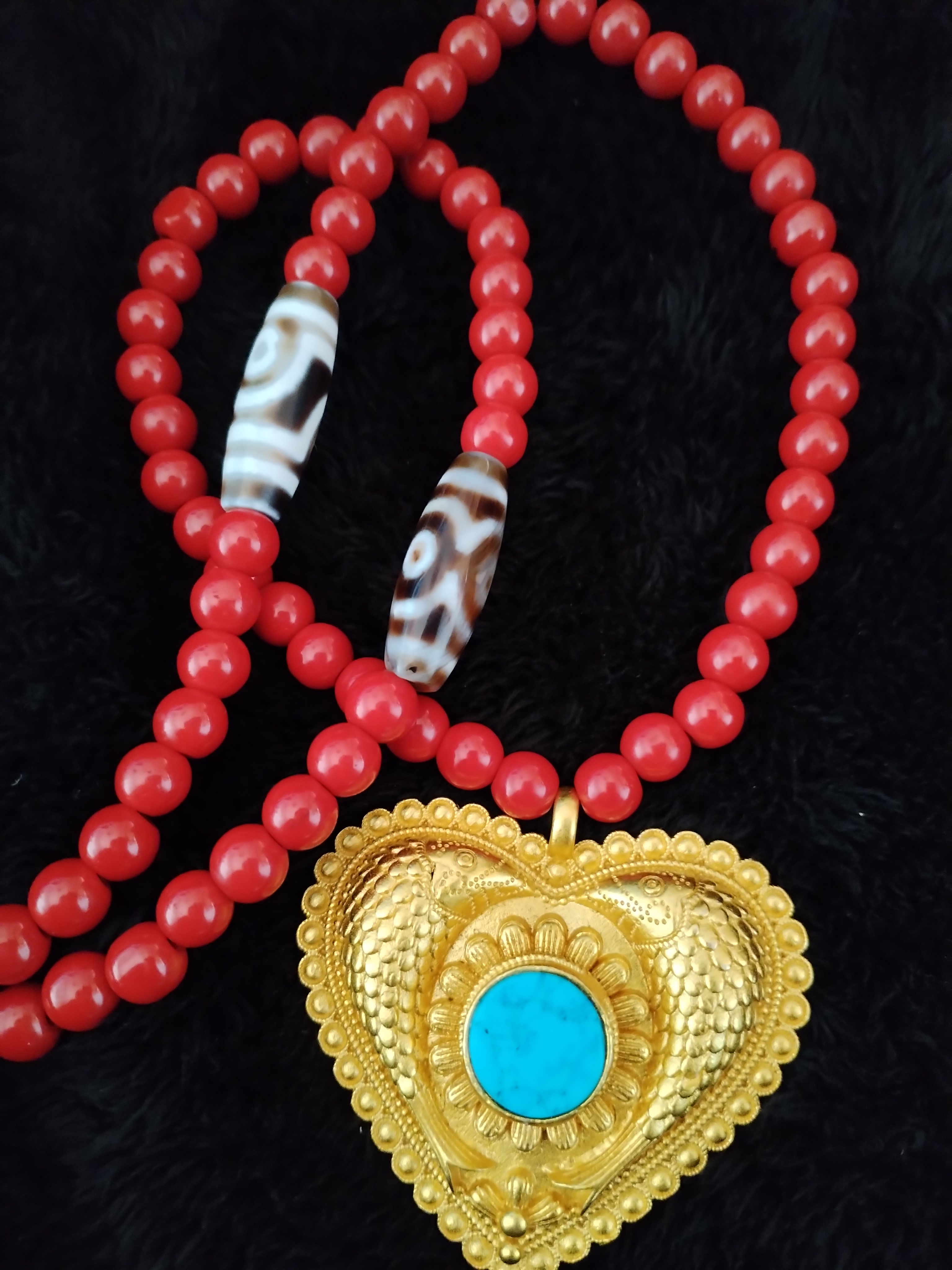 非金属皮质项链 藏式项链挂坠精美首饰时尚饰品镶嵌手工复古女款